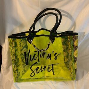 Victoria’s Secret PINK clear tote Python neon Clear Jelly City tote